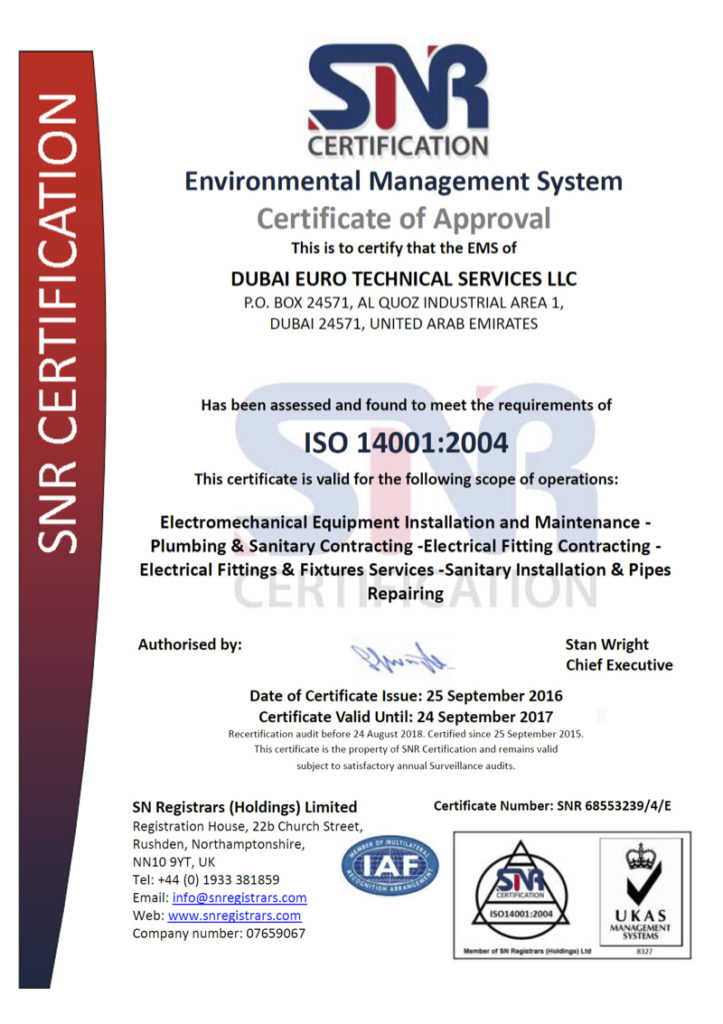 SNR 68553239/4/E DUBAI EURO TECHNICAL SERVICES LLC SNR 68553239/4/E DUBAI EURO TECHNICAL SERVICES LLC